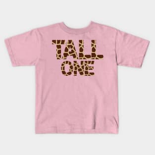 Tall One With Giraffe Pattern Letters Kids T-Shirt